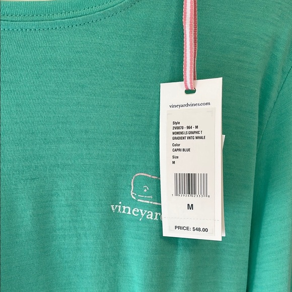Vineyard Vines Soft Green Long Sleeve Logo Top - Picture 6 of 7